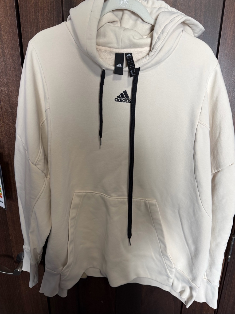 Adidas Men's Cream Pullover Hoodie